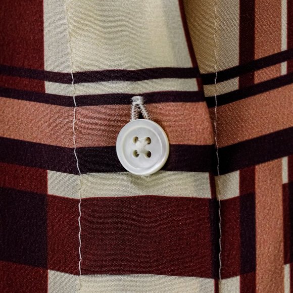 Marni Cream Plaid Silk Blouse - Picture 10 of 13